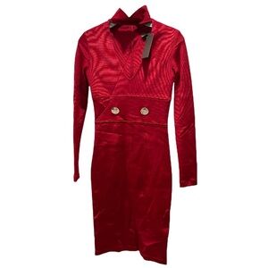 Space Simona Corsellini Red Cut Out Dress Size 40 or US Small